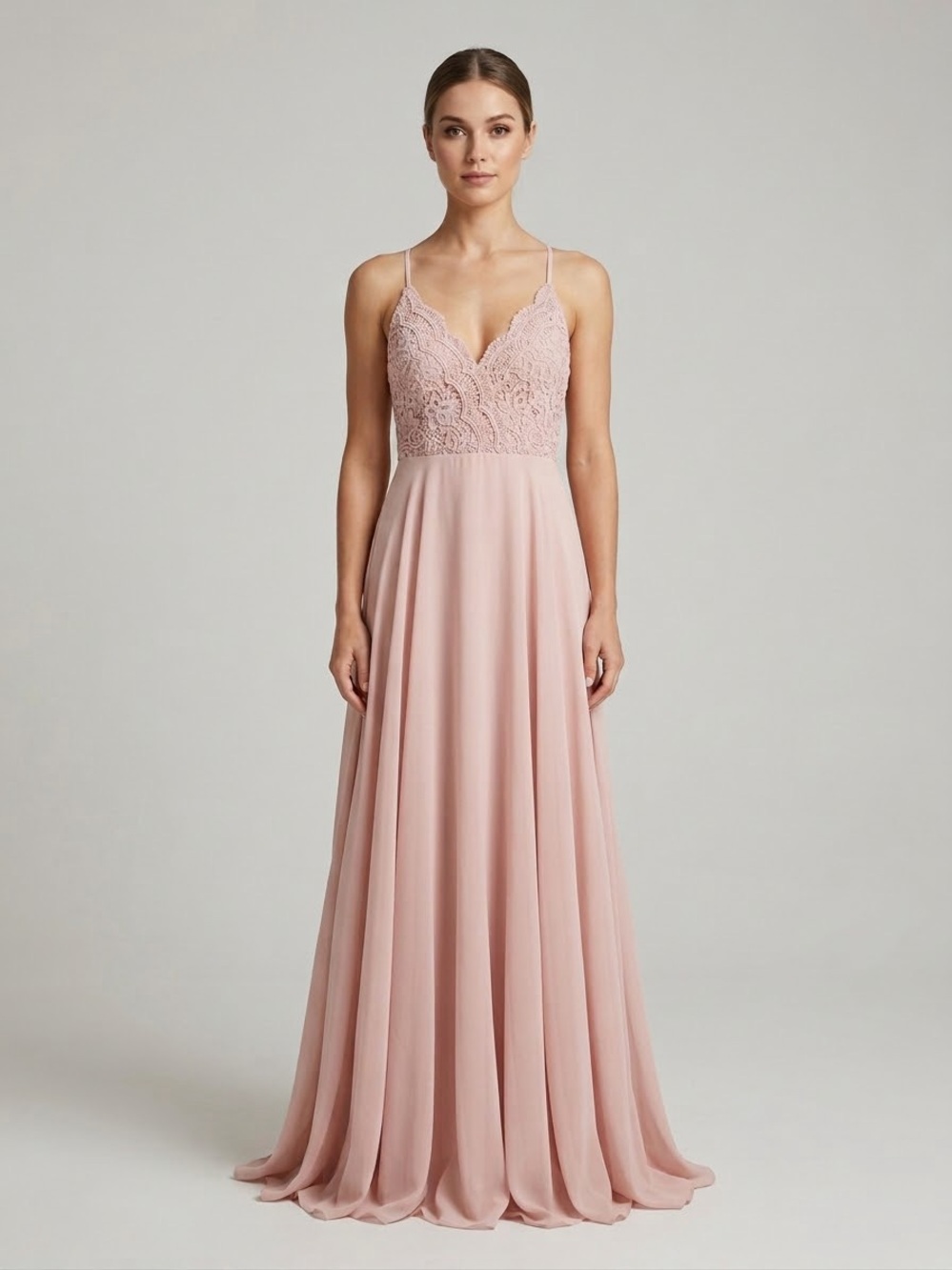 Lulus Madalyn Blush Lace Maxi Dress Women's Medium Pink Whimsical Formal